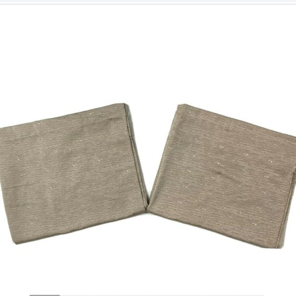 2 Textured Curtains Drapes Panels Beige Taupe - Picture 2 of 8